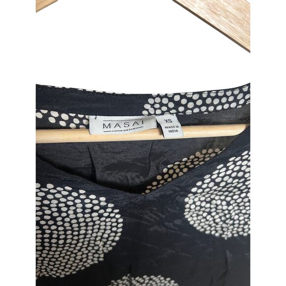 Masai Baini Black Dot Print Top Long Sleeve XS - Picture 4 of 5